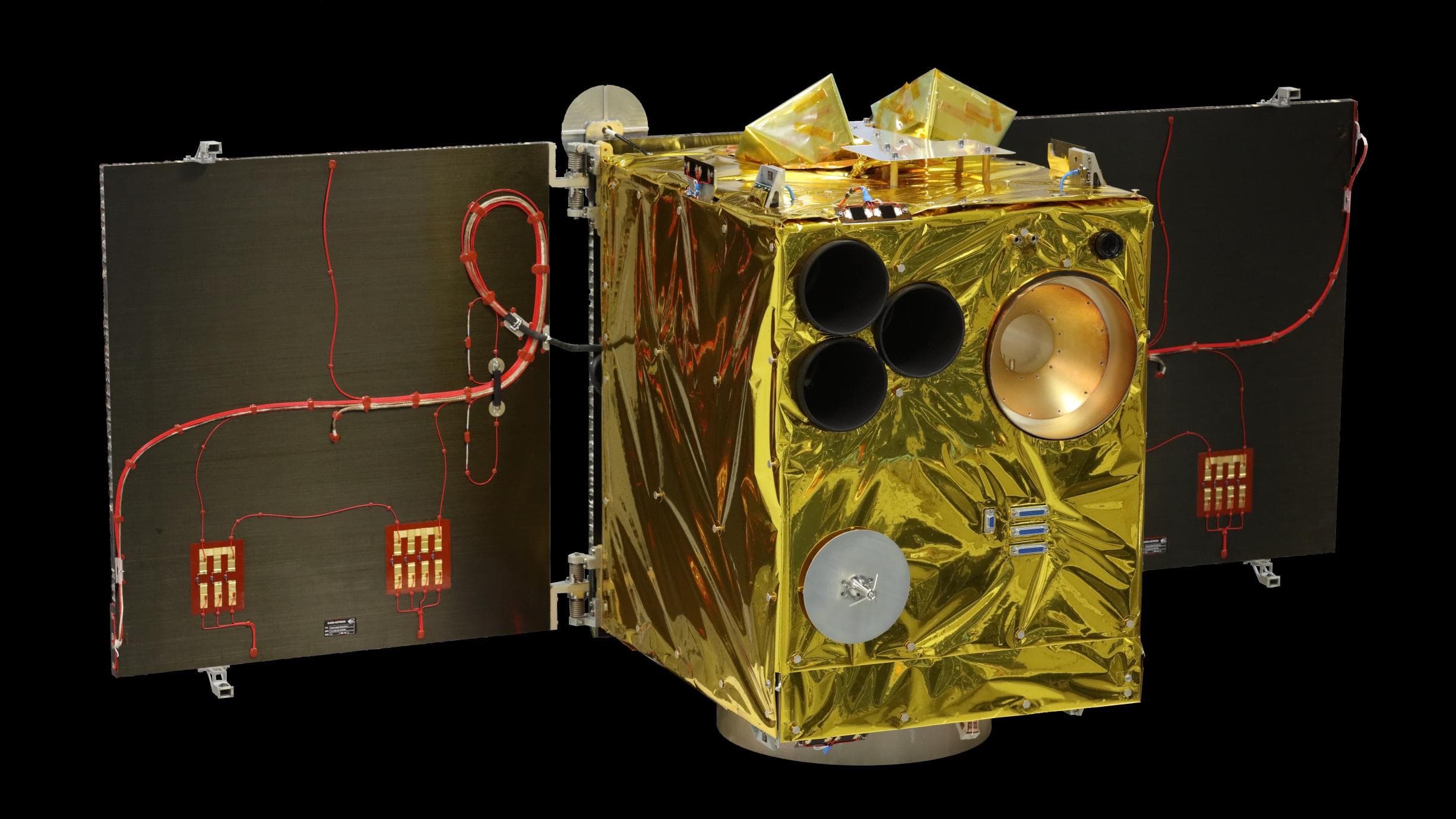 Flying Laptop microsatellite showing Earth observation camera and OSIRIS instrument