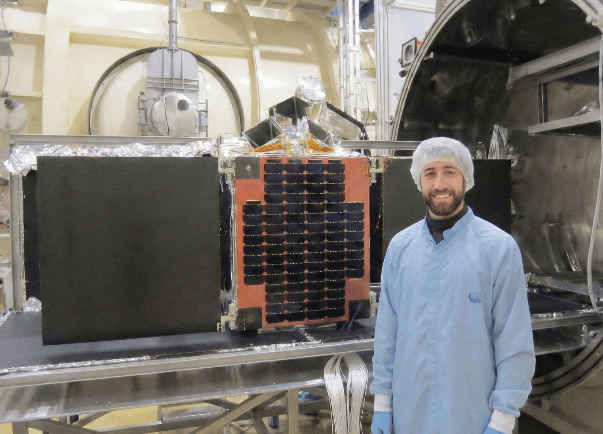 Flying Laptop microsatellite thermal vacuum test preparation at DLR Bremen